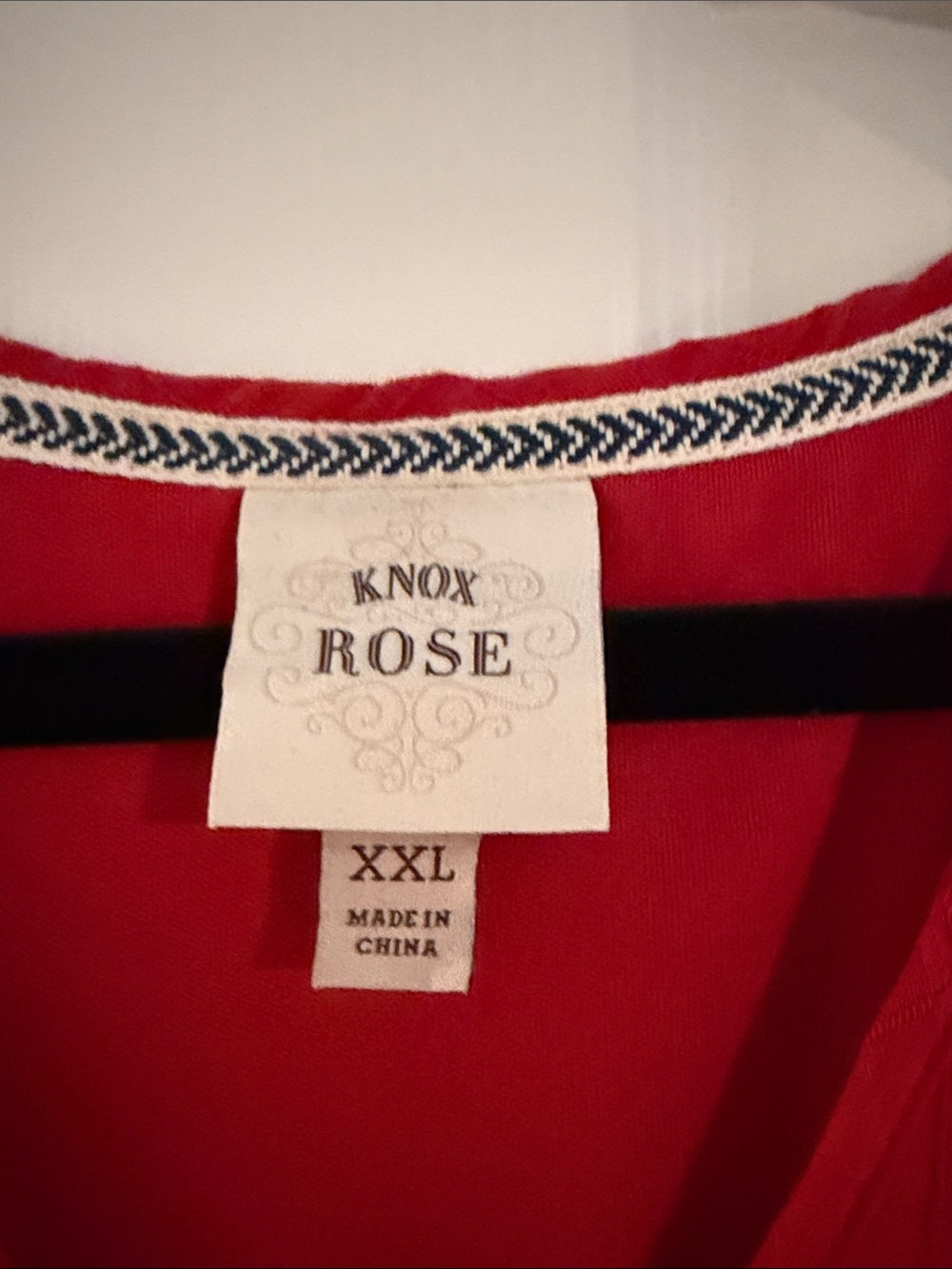 Knox Rose Red Top with trim Details - Picture 2 of 4